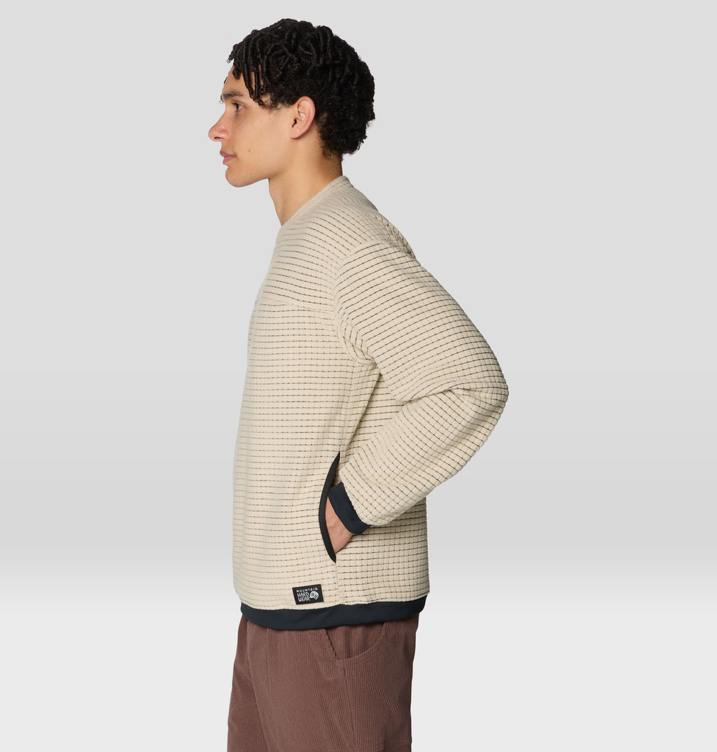 Men's Summit Grid™ Big Grid Pullover Crew in Fossil, product view 4