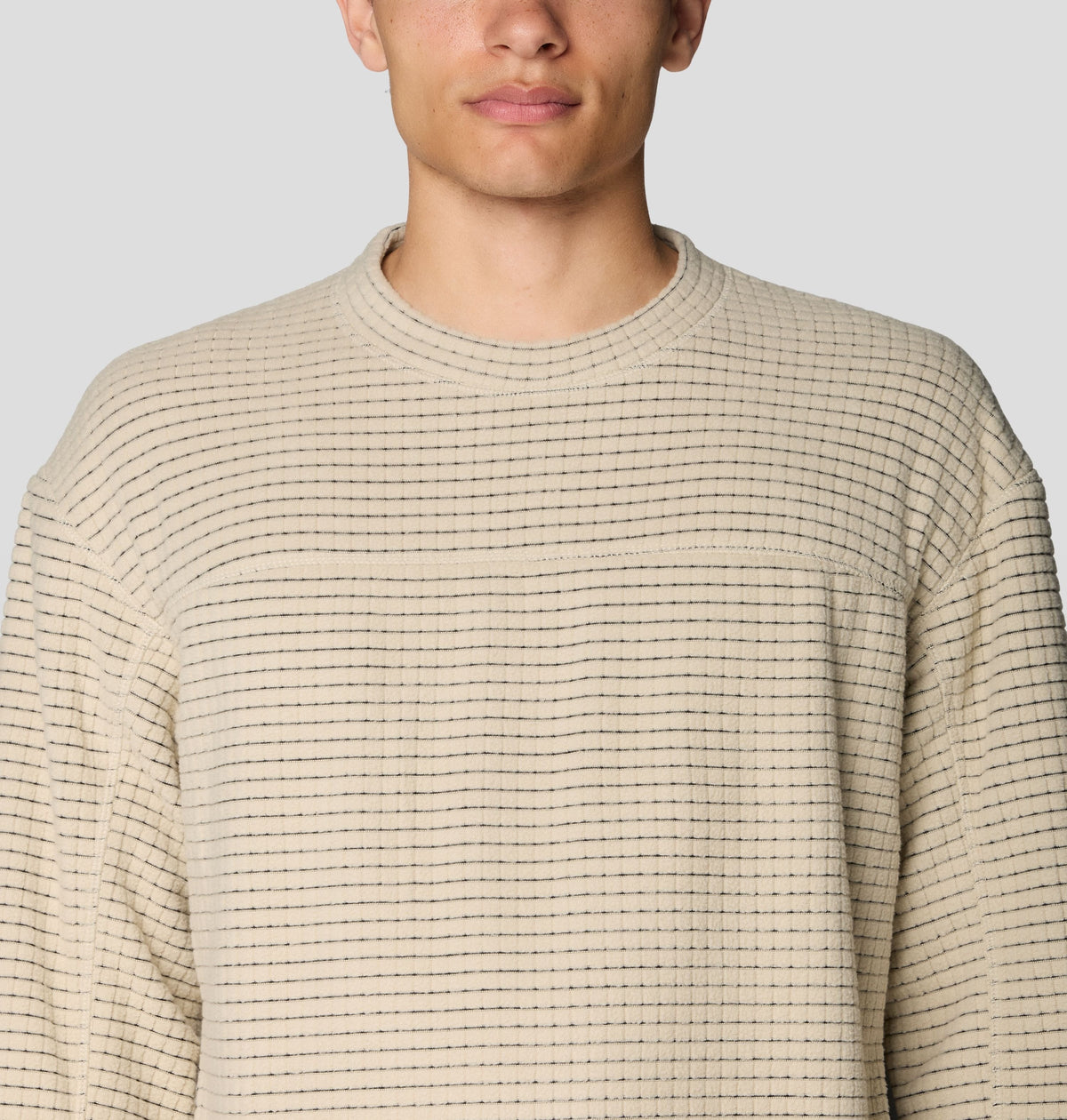 Men's Summit Grid™ Big Grid Pullover Crew in Fossil, product view 7