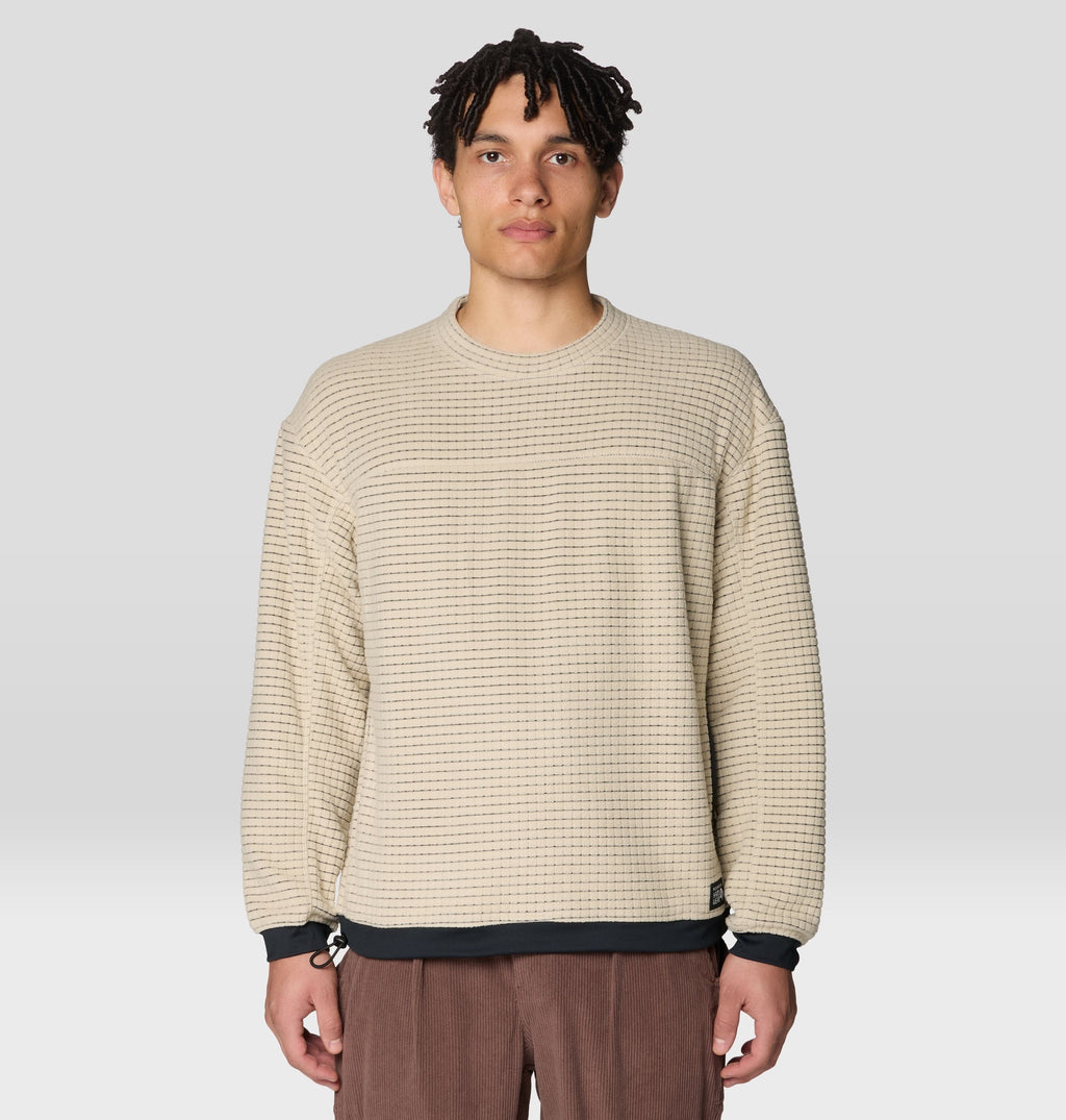 Men's Summit Grid™ Big Grid Pullover Crew in Fossil, product view 1