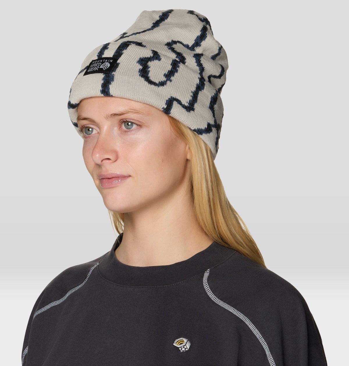 Town Square™ Jacquard Beanie in Oyster Shell, product view 7