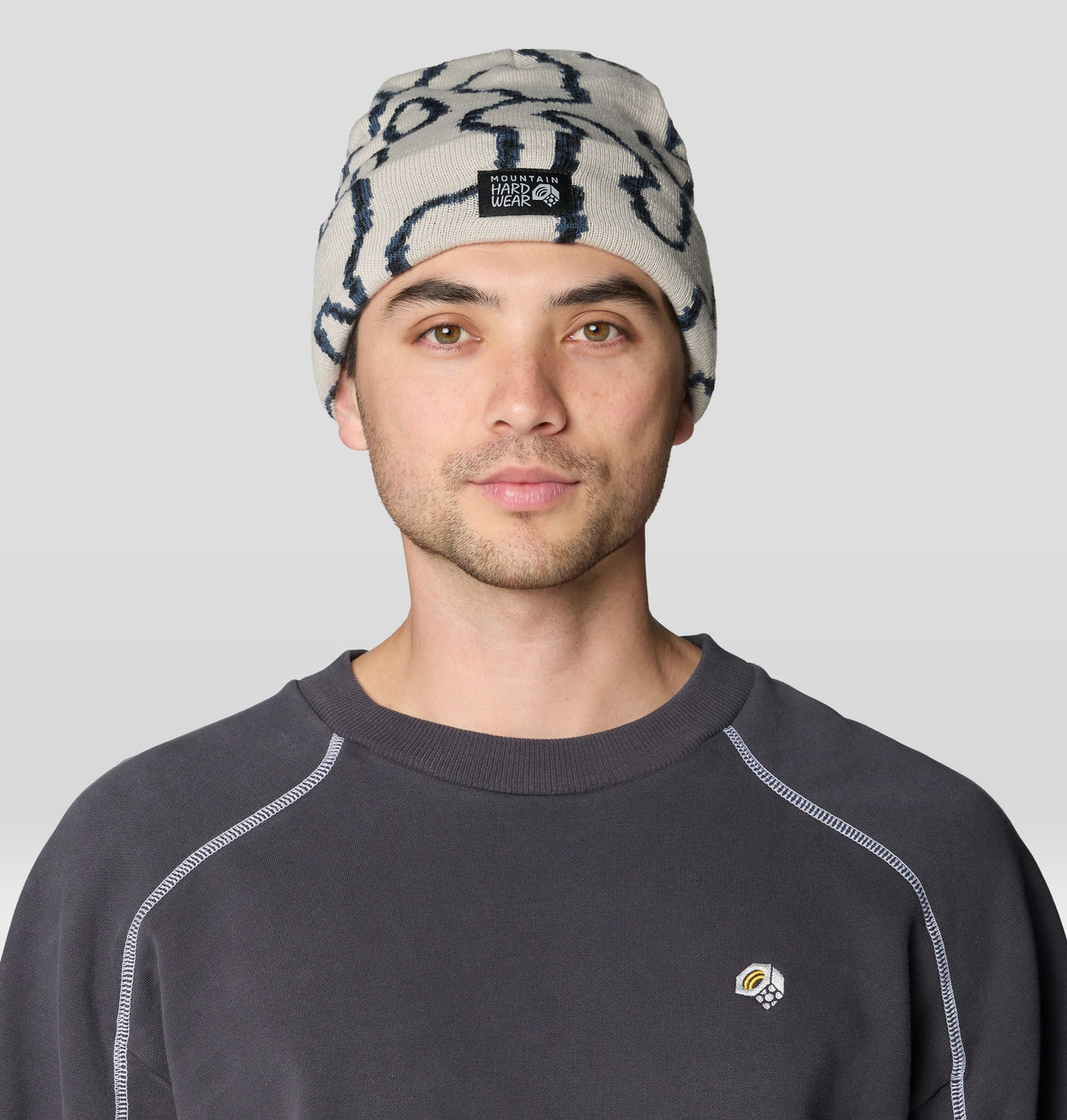 Town Square™ Jacquard Beanie in Oyster Shell, product view 1