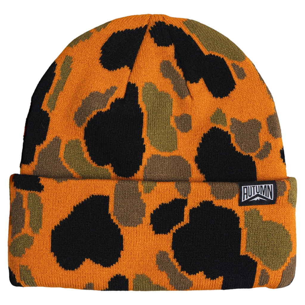 Autumn duck camo in sherbert, front view