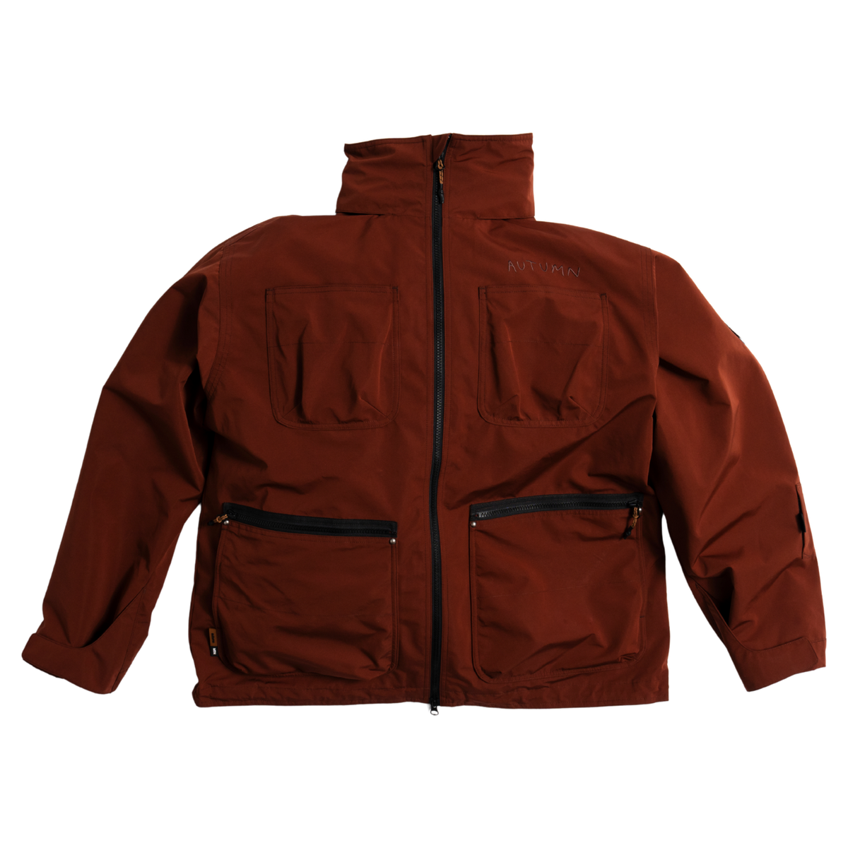 Autumn yard jacket in mahogany, front view
