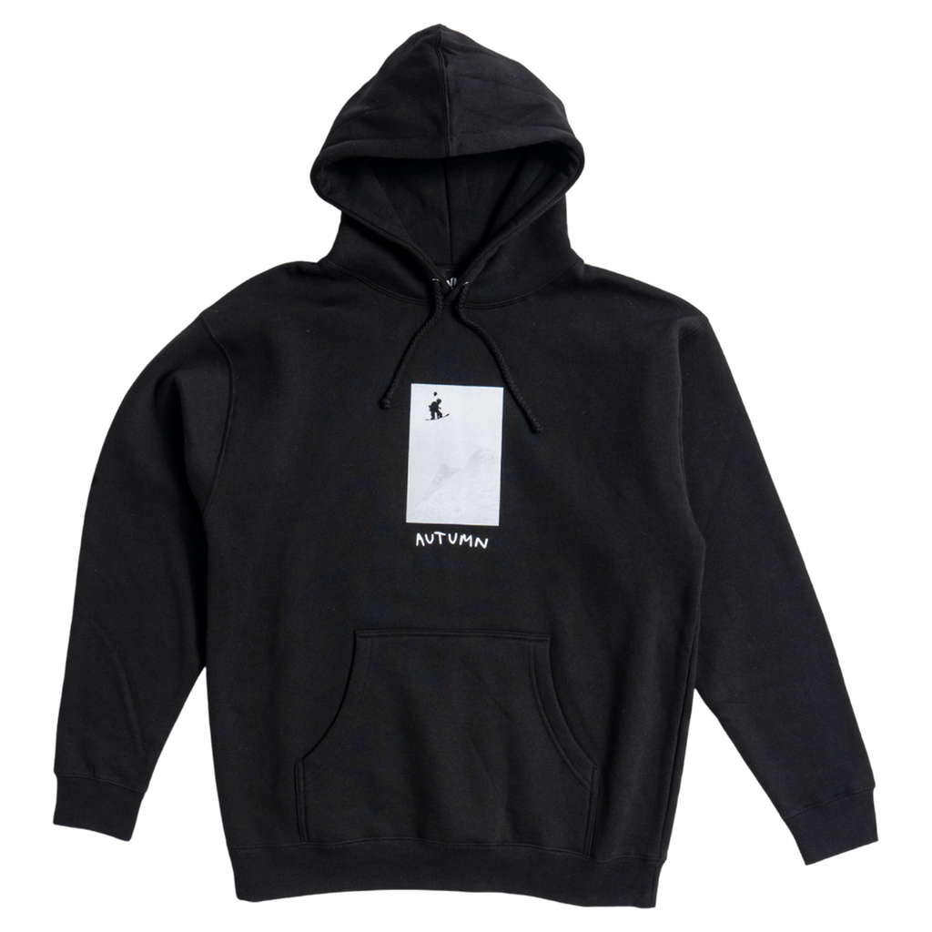 Autumn airtime hooded fleece in black, front view