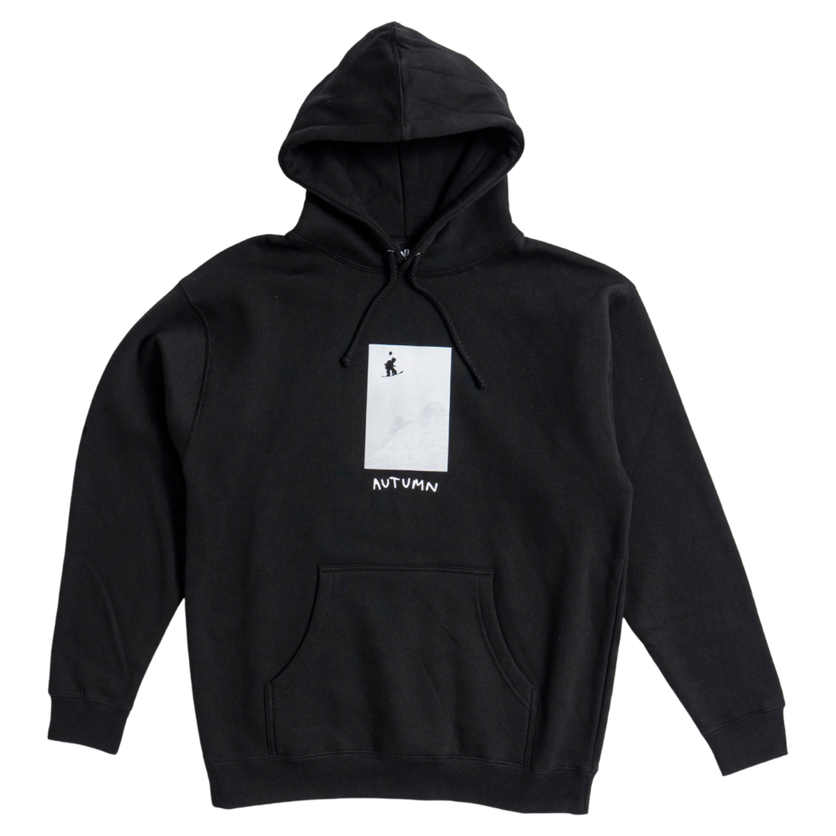 Autumn airtime hooded fleece in black, front view