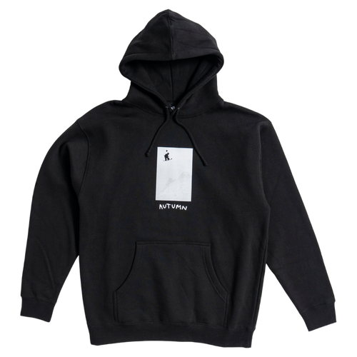 Autumn airtime hooded fleece in black, front view