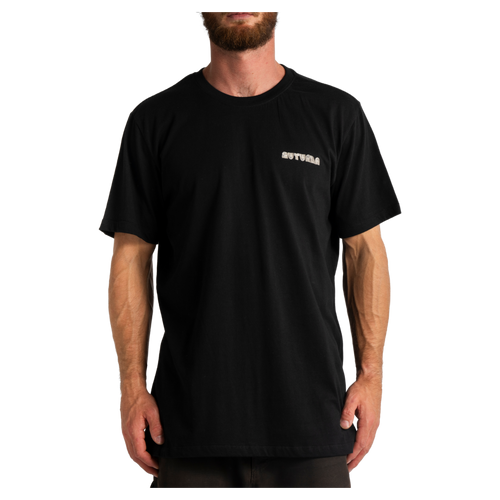 Autumn soy foliage ss tee in black, front view