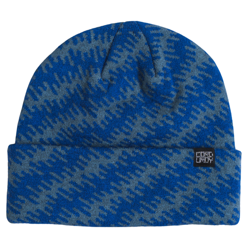Autumn static camo beanie in midnight, front view