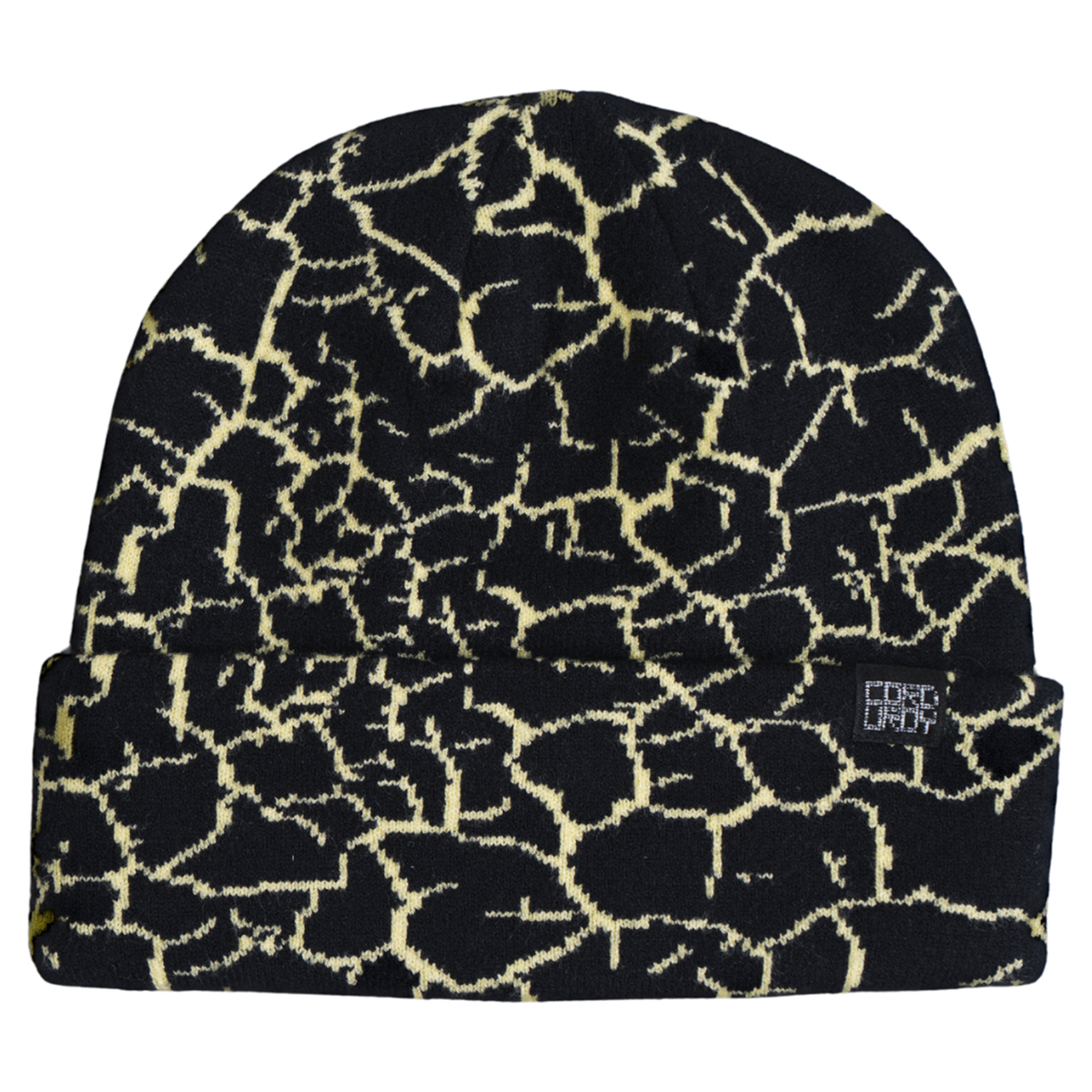 Autumn rumble beanie in black, front view