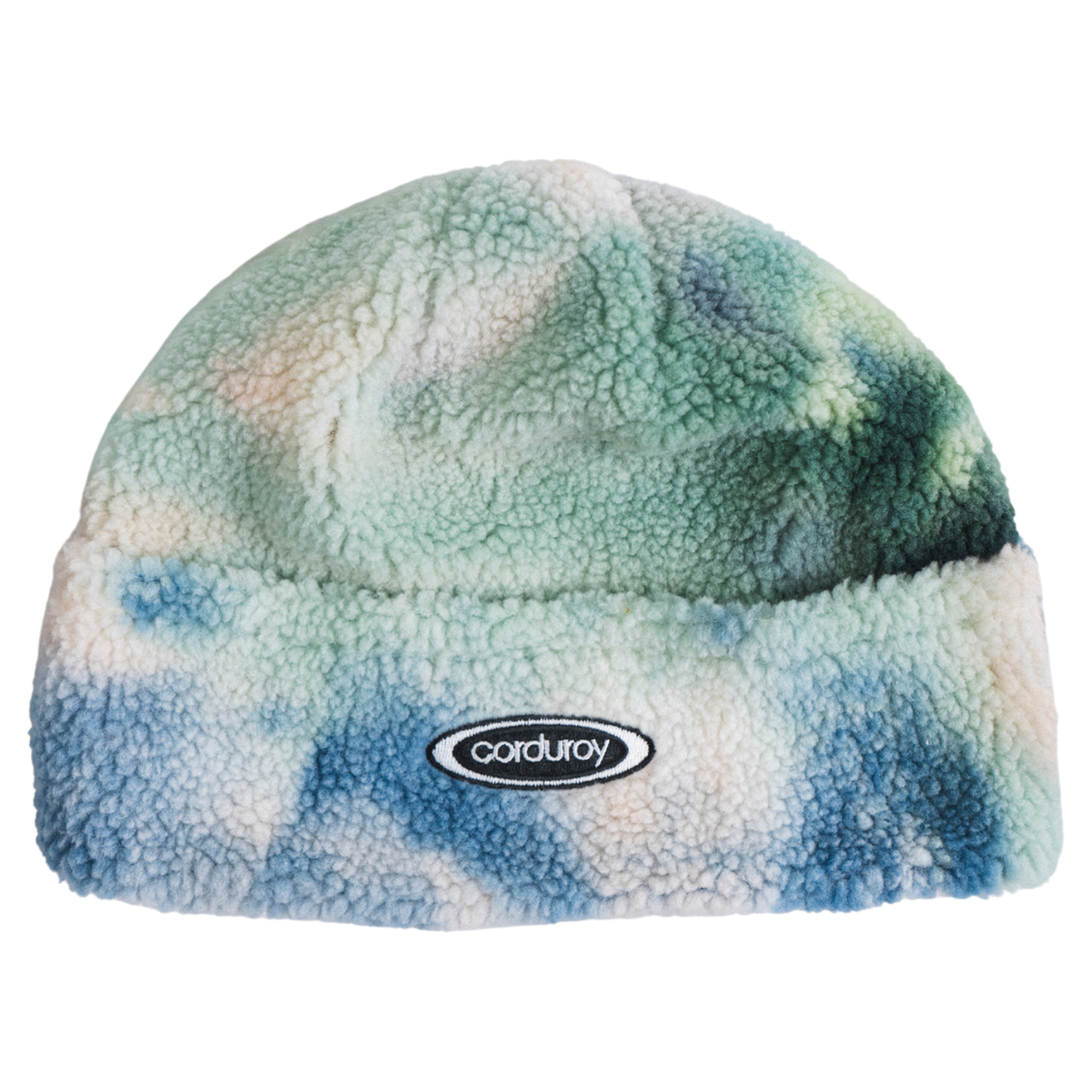 Autumn fleece beanie in bluejay, front view