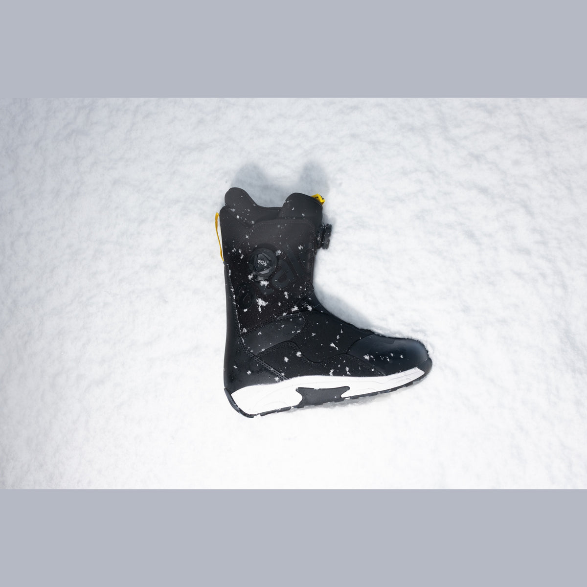 Bataleon Men's Twist Double BOA Snowboard Boots 2026/27 — Black boot photographed on snow