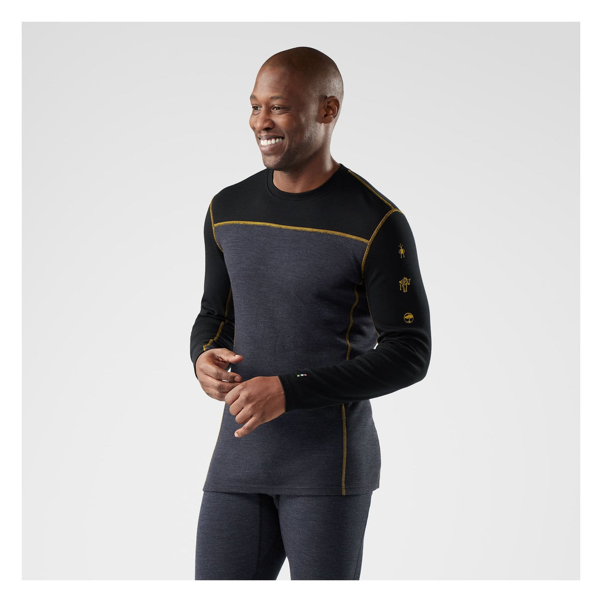 Smartwool, Classic Thermal Merino Base Layer Colorblock Crew, base layers, product view 3