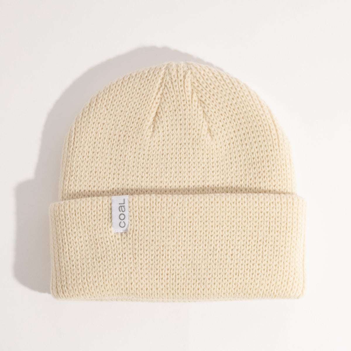 Coal Frena Thick Knit Cuff Beanie in Bone
