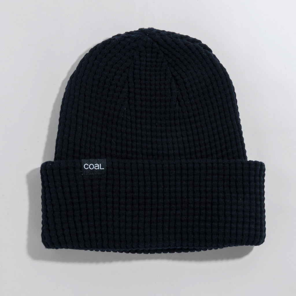 Coal The Crossover Waffle Knit Beanie in Black