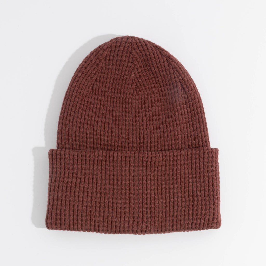 Coal The Crossover Waffle Knit Beanie in Burgundy
