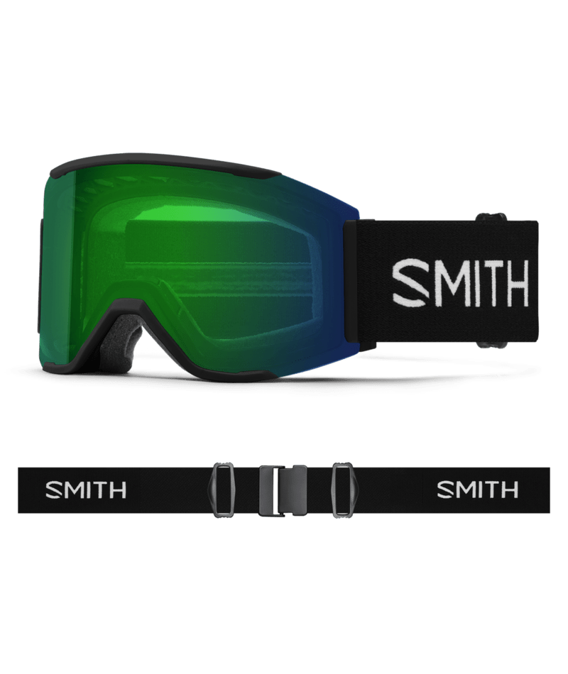 Smith Squad MAG Goggles in Black | ChromaPop Everyday Green Mirror