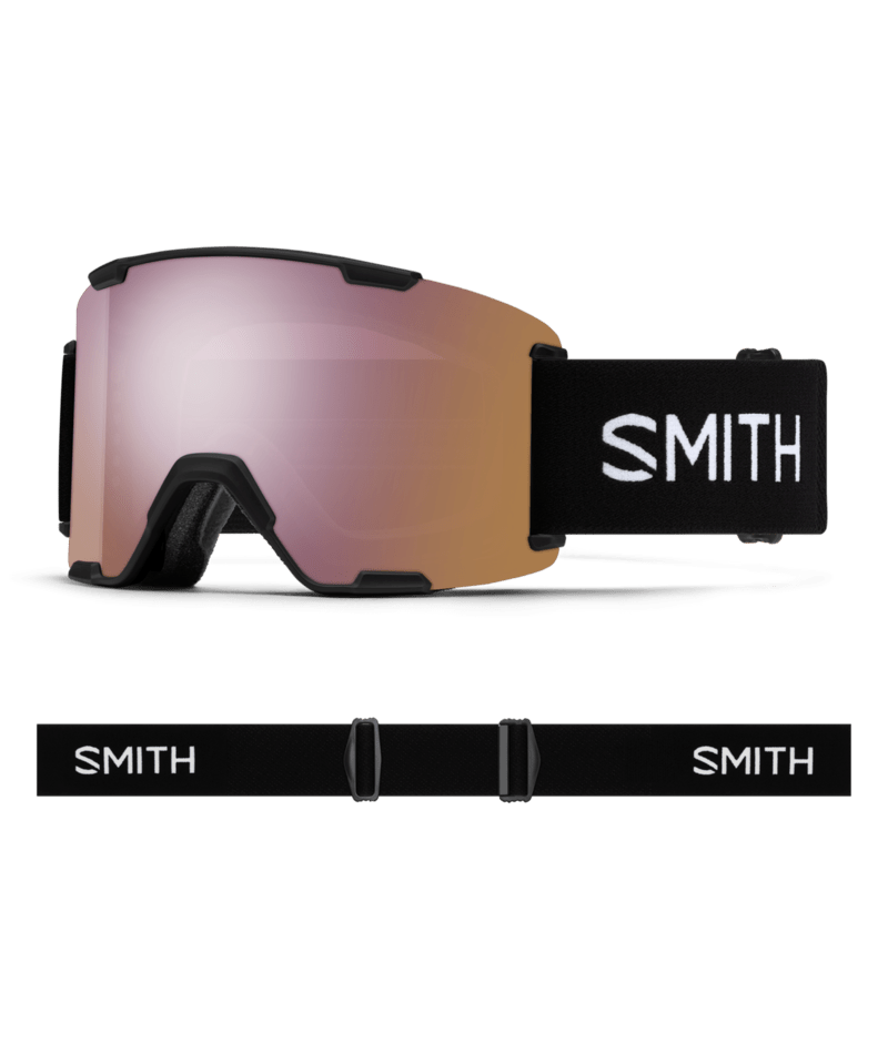 Smith Stash XL Goggles in Black | ChromaPop Everyday Rose Gold Mirror