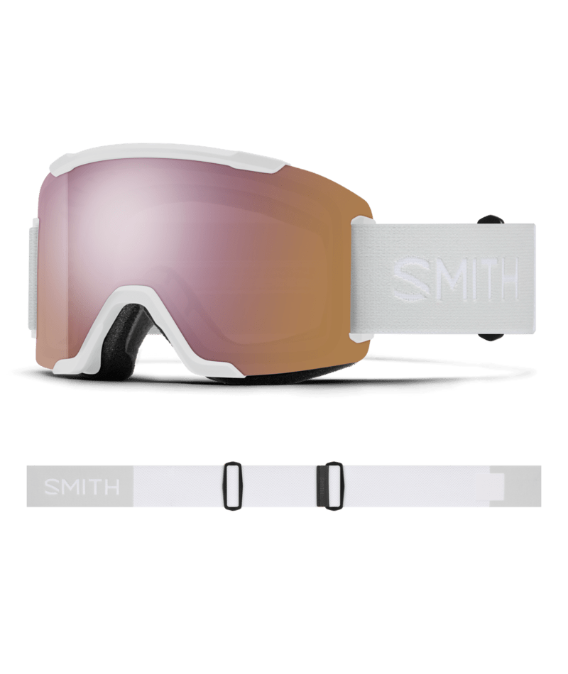 Smith Squad Goggles in White Vapor | ChromaPop Everyday Rose Gold Mirror