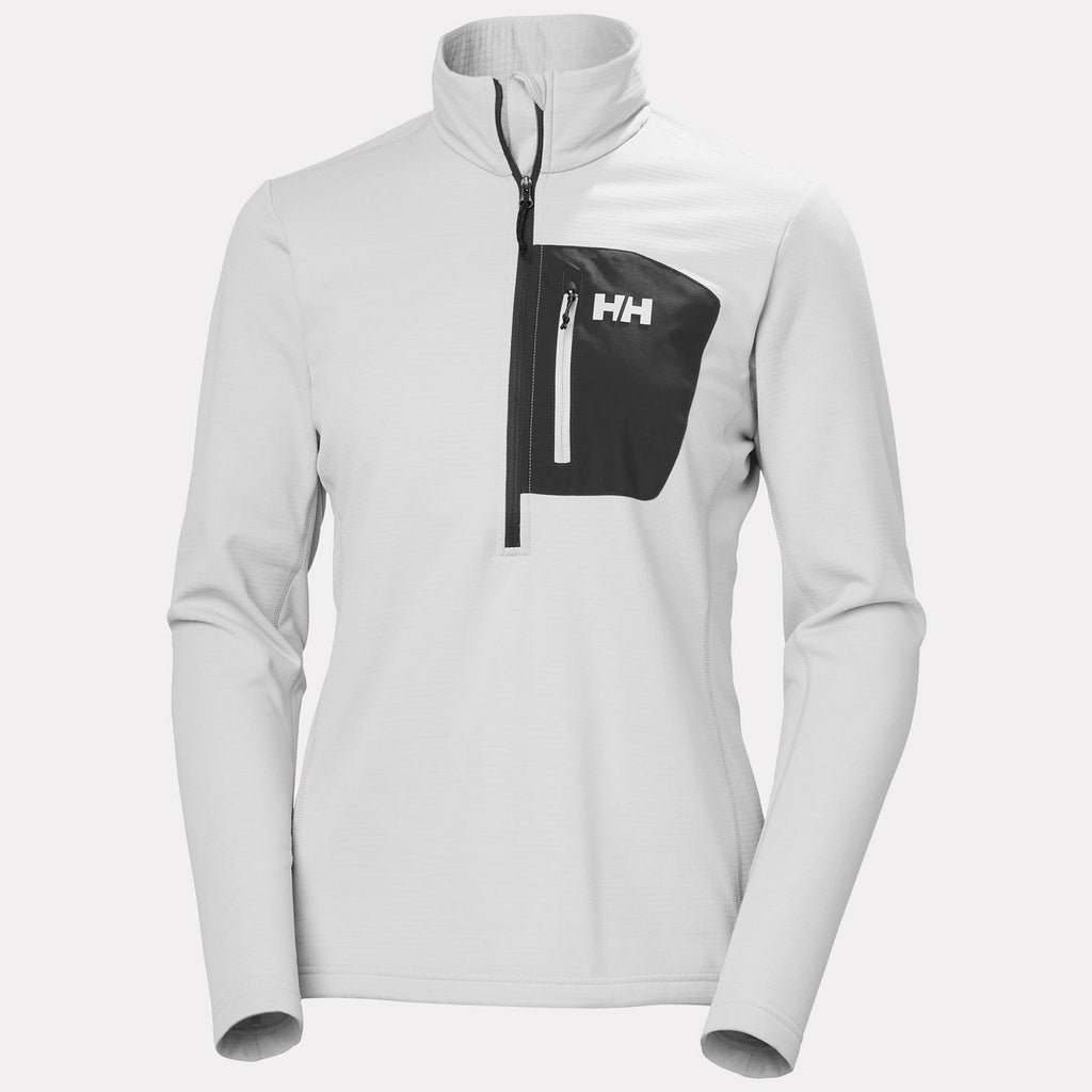 Helly Hansen Women's Versalite Half Zip Fleece in Grey Fog, front view. Photo: Helly Hansen