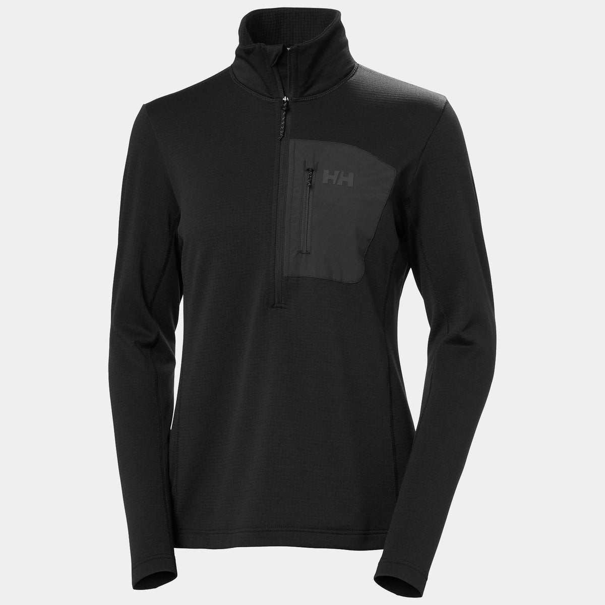 Helly Hansen Women's Versalite Half Zip Fleece in Black, front view. Photo: Helly Hansen