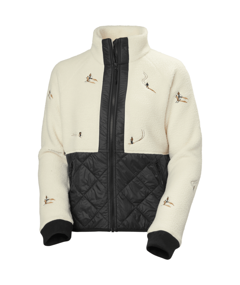 Helly Hansen Women's Bliss Hybrid Jacket in Cream Skiers Embroidery, front view. Photo: Helly Hansen