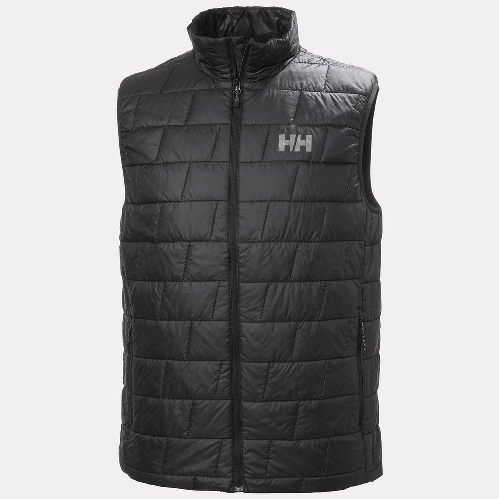 Helly Hansen Men's LIFALOFT Insulator Vest in Black, front view. Photo: Helly Hansen