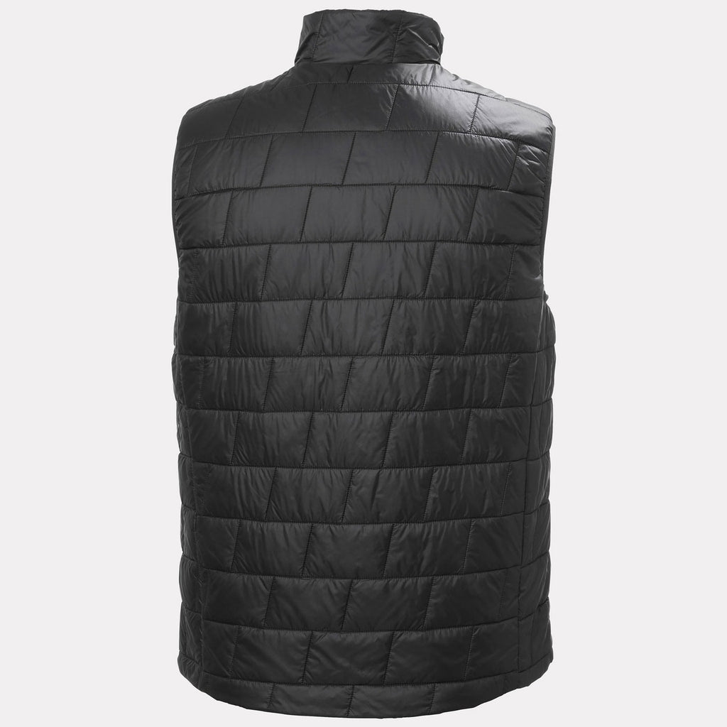 Helly Hansen Men's LIFALOFT Insulator Vest in Black, back view. Photo: Helly Hansen
