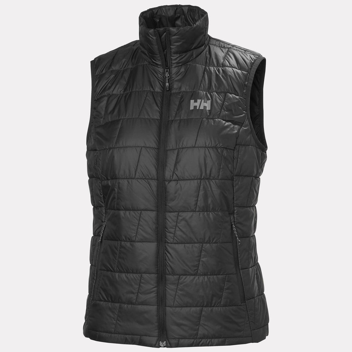 Helly Hansen Women's LIFALOFT Insulated Vest in Black, front view. Photo: Helly Hansen