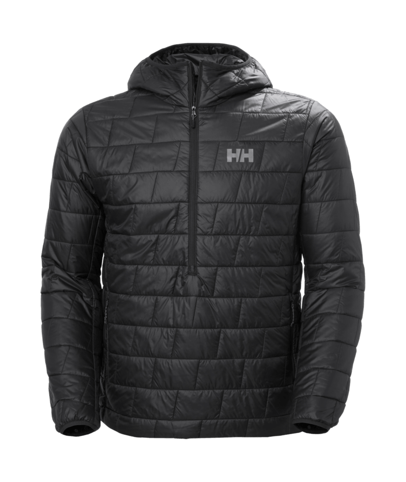Helly Hansen Men's LIFALOFT Pullover Hooded Jacket in Black, front view. Photo: Helly Hansen