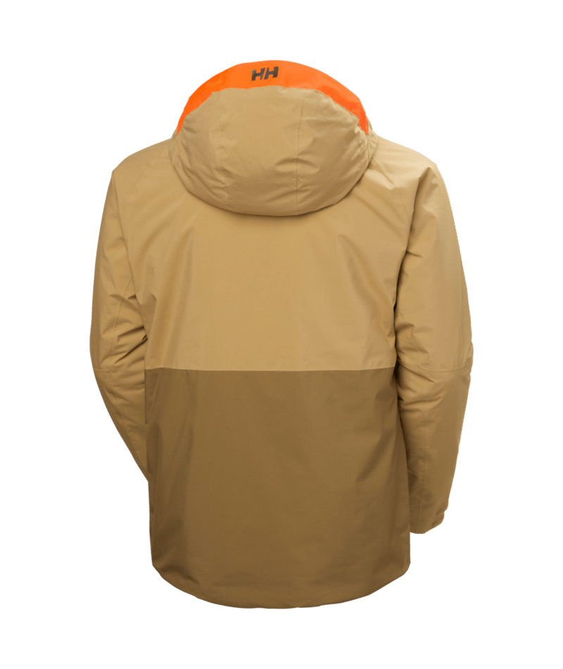 Helly Hansen Men’s Powderface Jacket in elmwood, back view