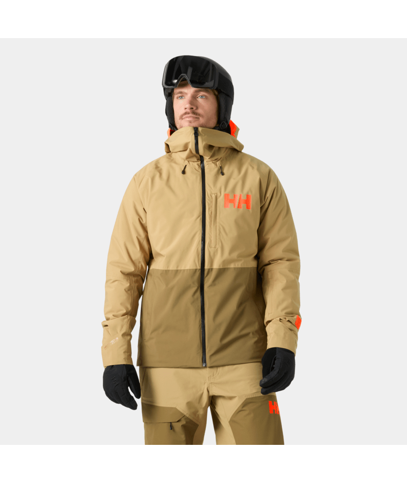 Helly Hansen Men’s Powderface Jacket in elmwood, modeled view