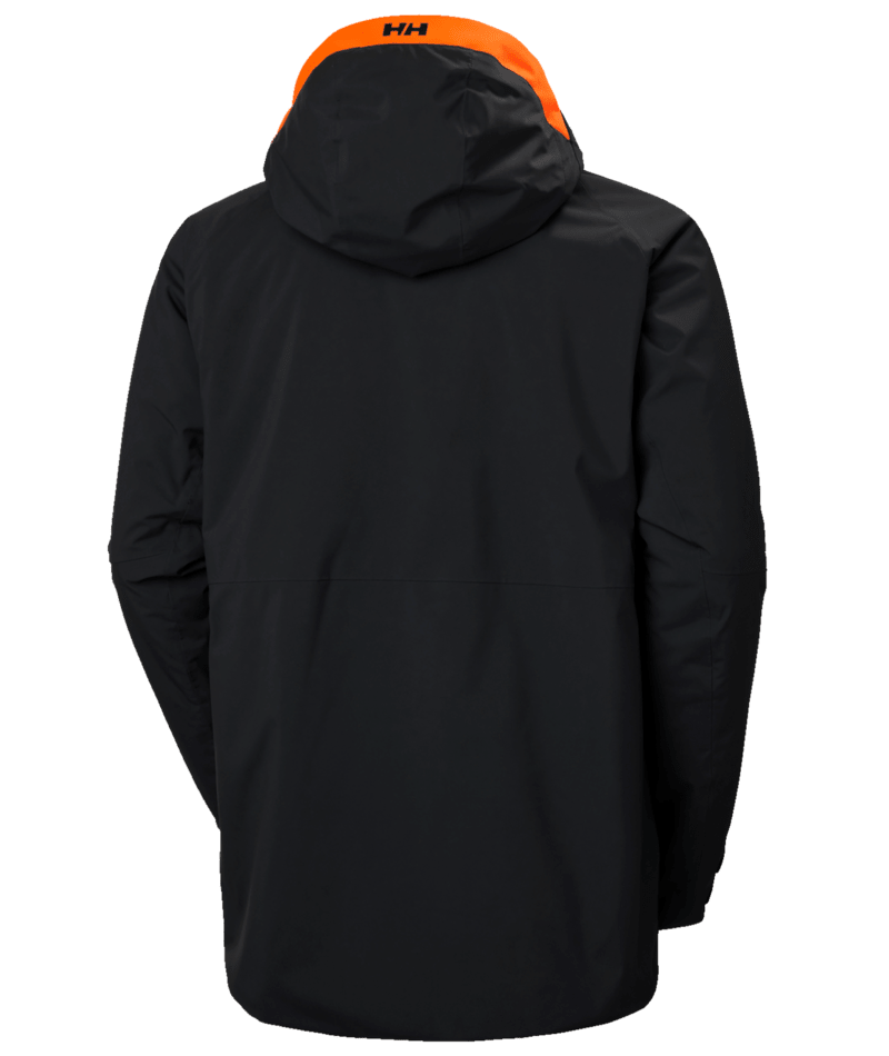 Helly Hansen Men’s Powderface Jacket in black, back view