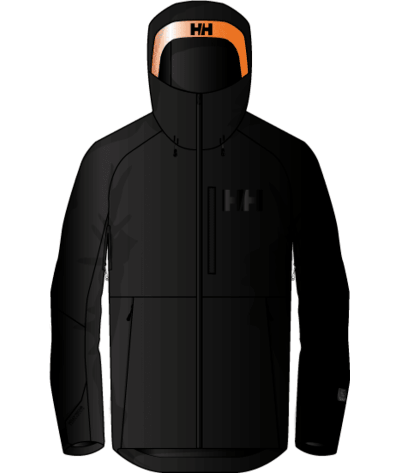 Helly Hansen Men’s Powderface Jacket in black, front view