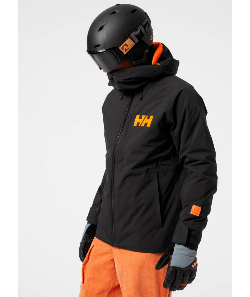 Helly Hansen Men’s Powderface Jacket in black, modeled view