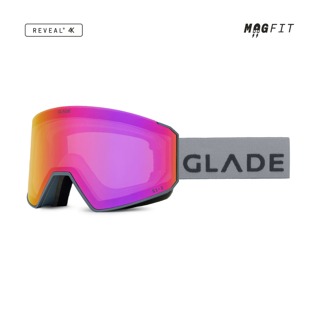 Glade Fathom 2 Cylindrical Ski & Snowboard Goggles 2026/27 Cool Gray / Pink product view