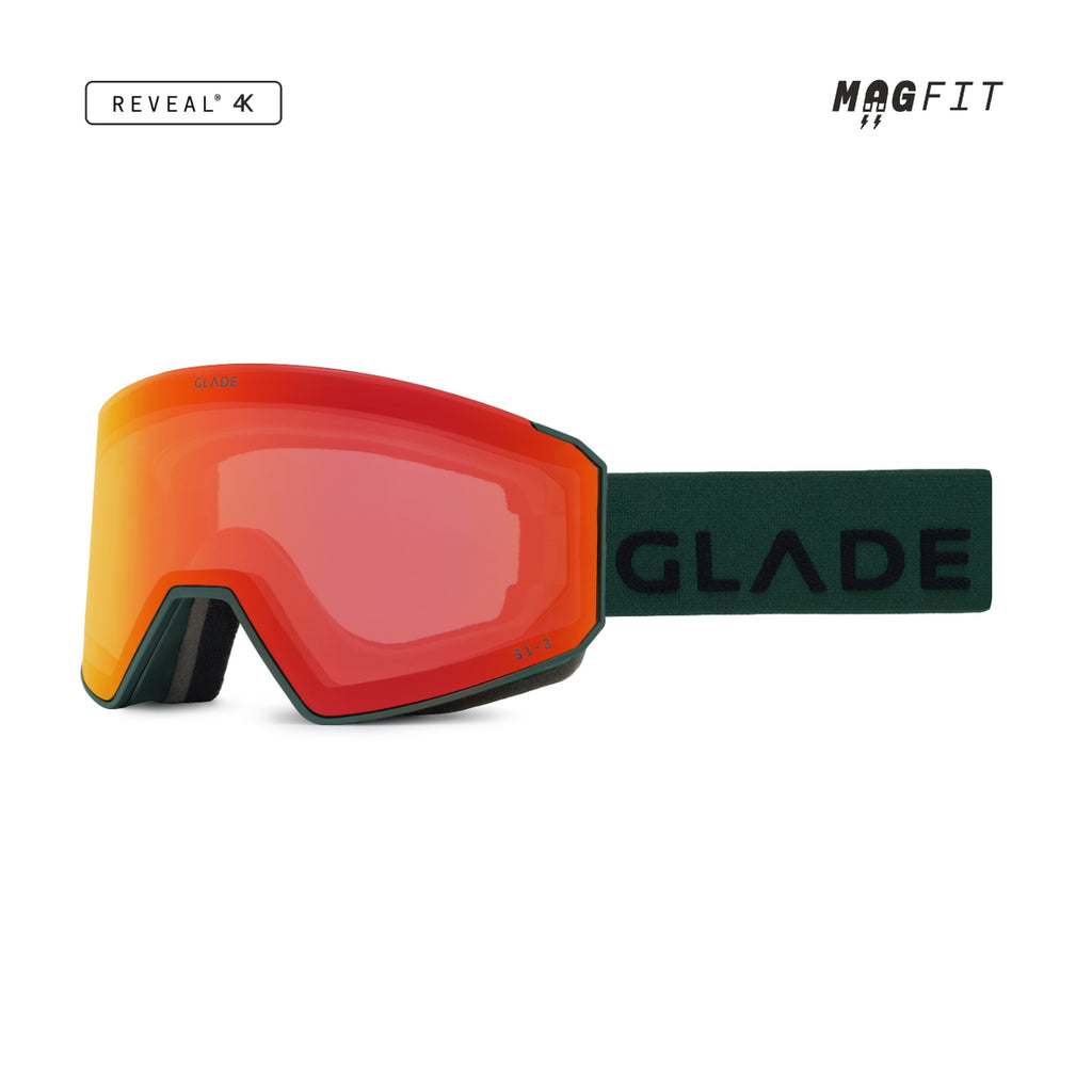 Glade Fathom 2 Cylindrical Ski & Snowboard Goggles 2026/27 Deep Forest / Blood Orange product view
