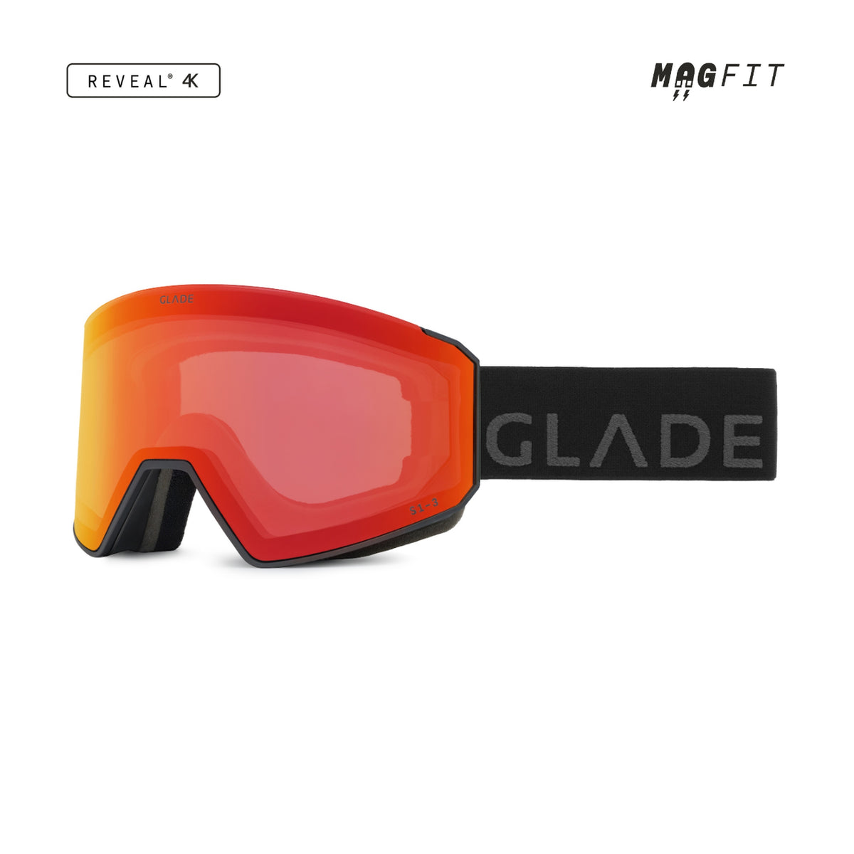 Glade Fathom 2 Cylindrical Ski & Snowboard Goggles 2026/27 Matte Black / Blood Orange product view