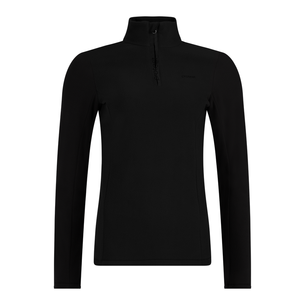 Protest Remutez Women's Quarter-Zip Fleece in True Black — front view