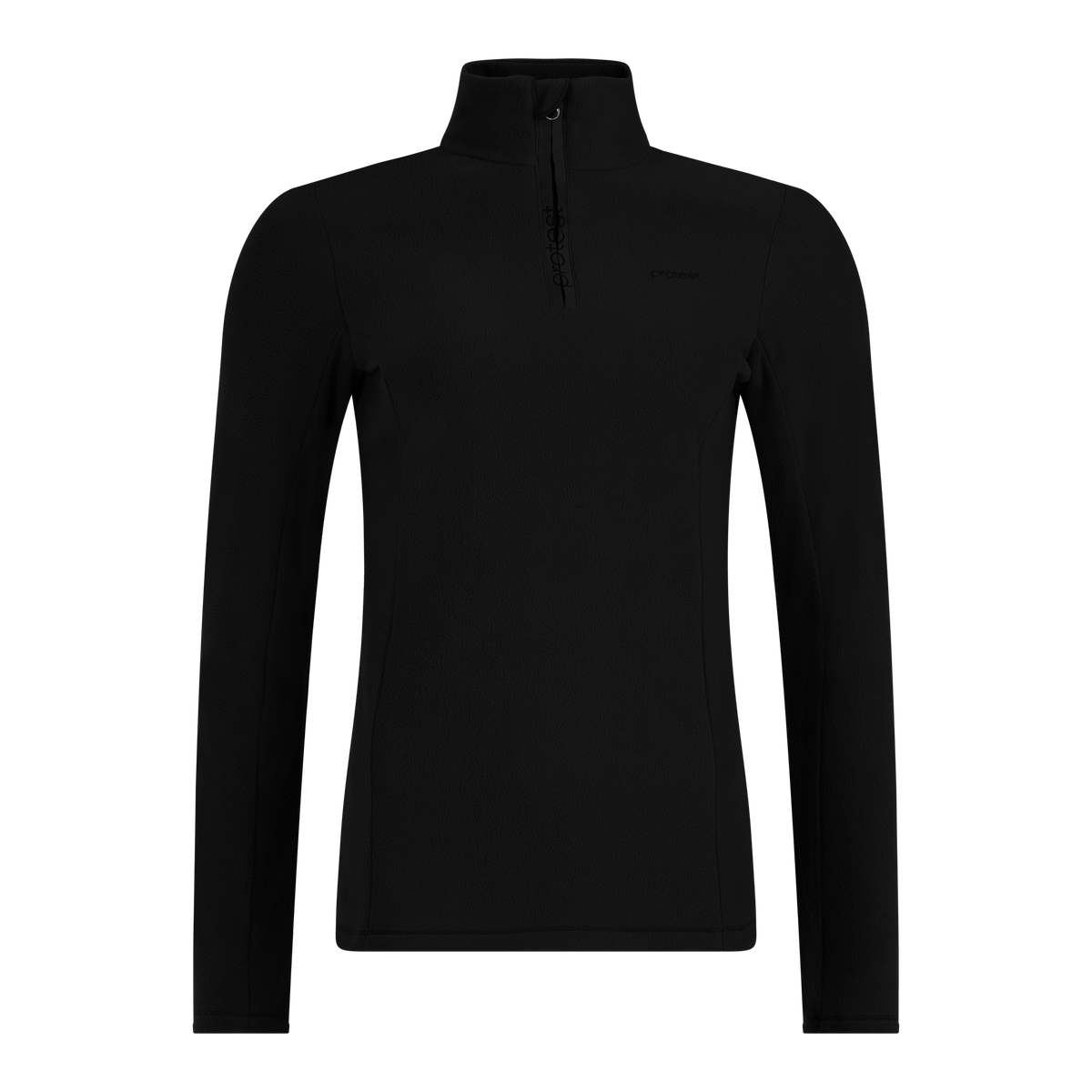 Protest Remutez Women's Quarter-Zip Fleece in True Black — front view