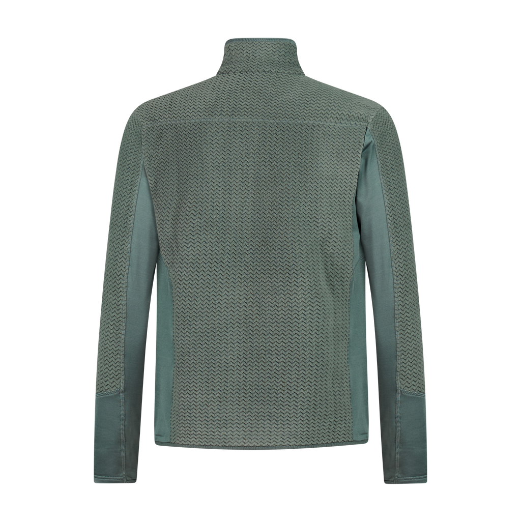 Protest Calgary Men's Quarter-Zip Midlayer in Evergreen — back view