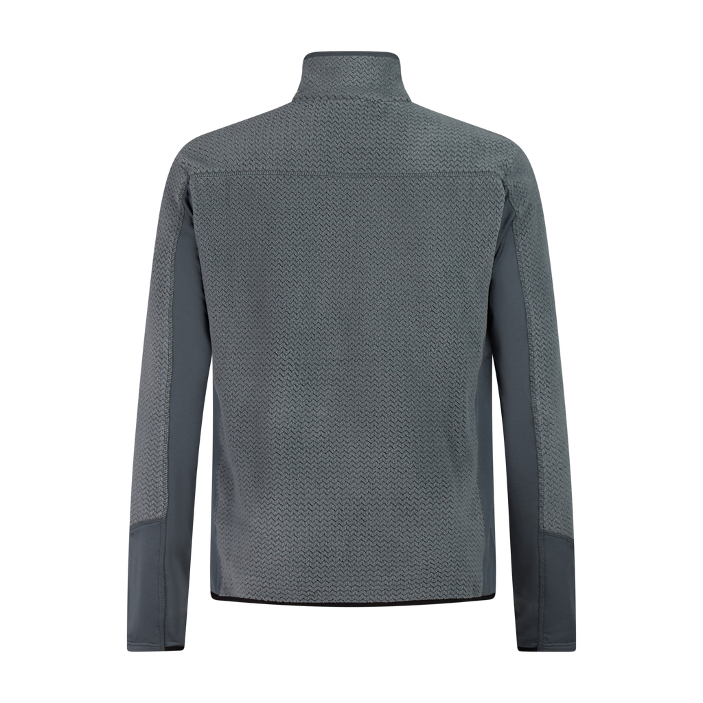 Protest Calgary Men's Quarter-Zip Midlayer in Basalt — back view
