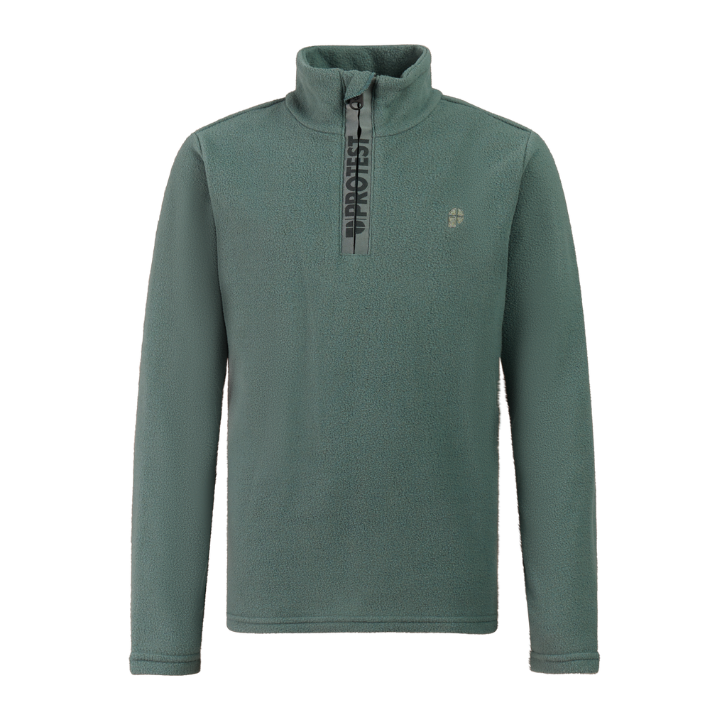 Protest Reperfecty JR Quarter-Zip Fleece in Evergreen — front view