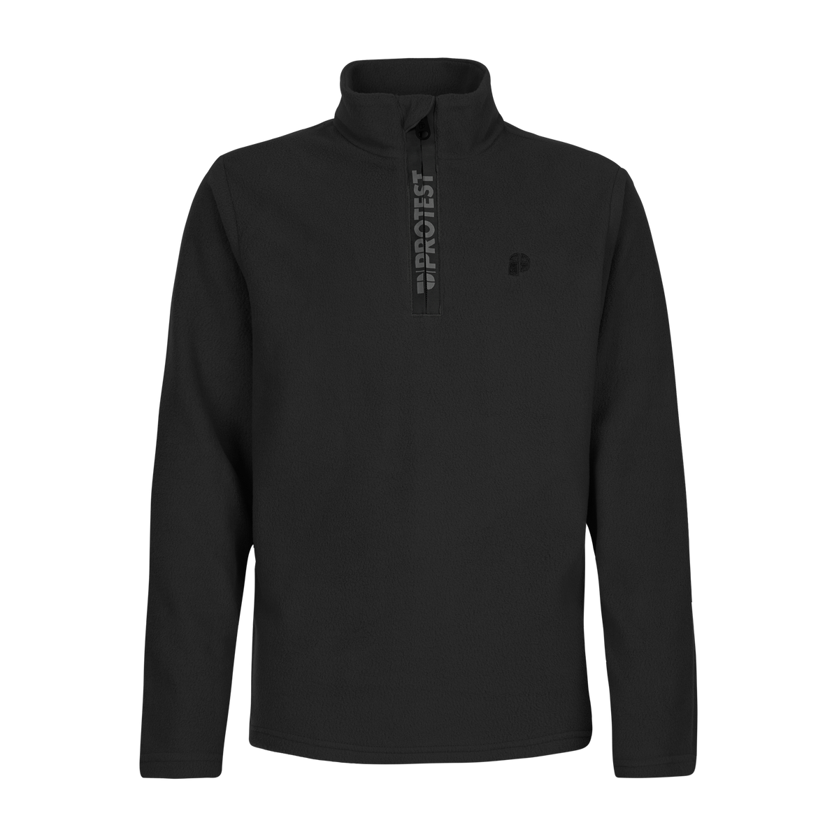 Protest Reperfecty JR Quarter-Zip Fleece in True Black — front view