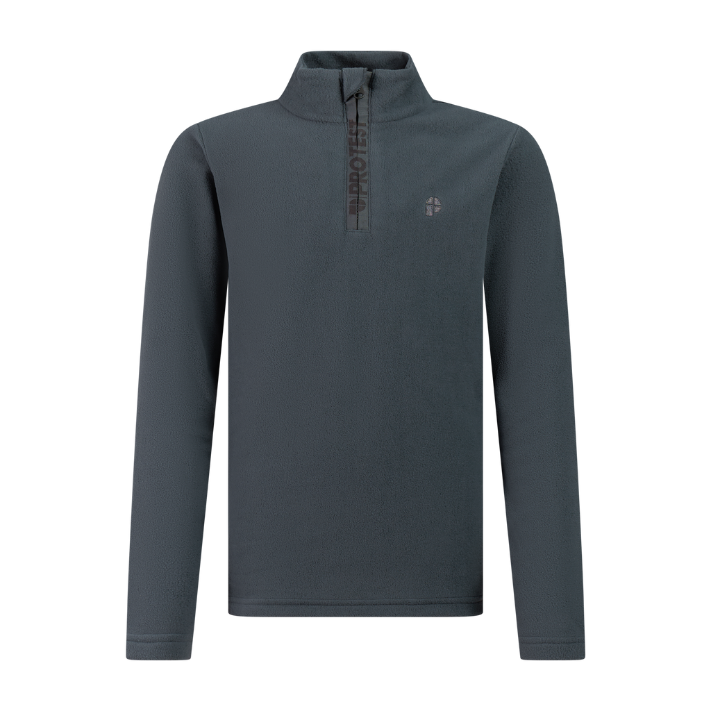 Protest Reperfecty JR Quarter-Zip Fleece in BasaltGrey — front view