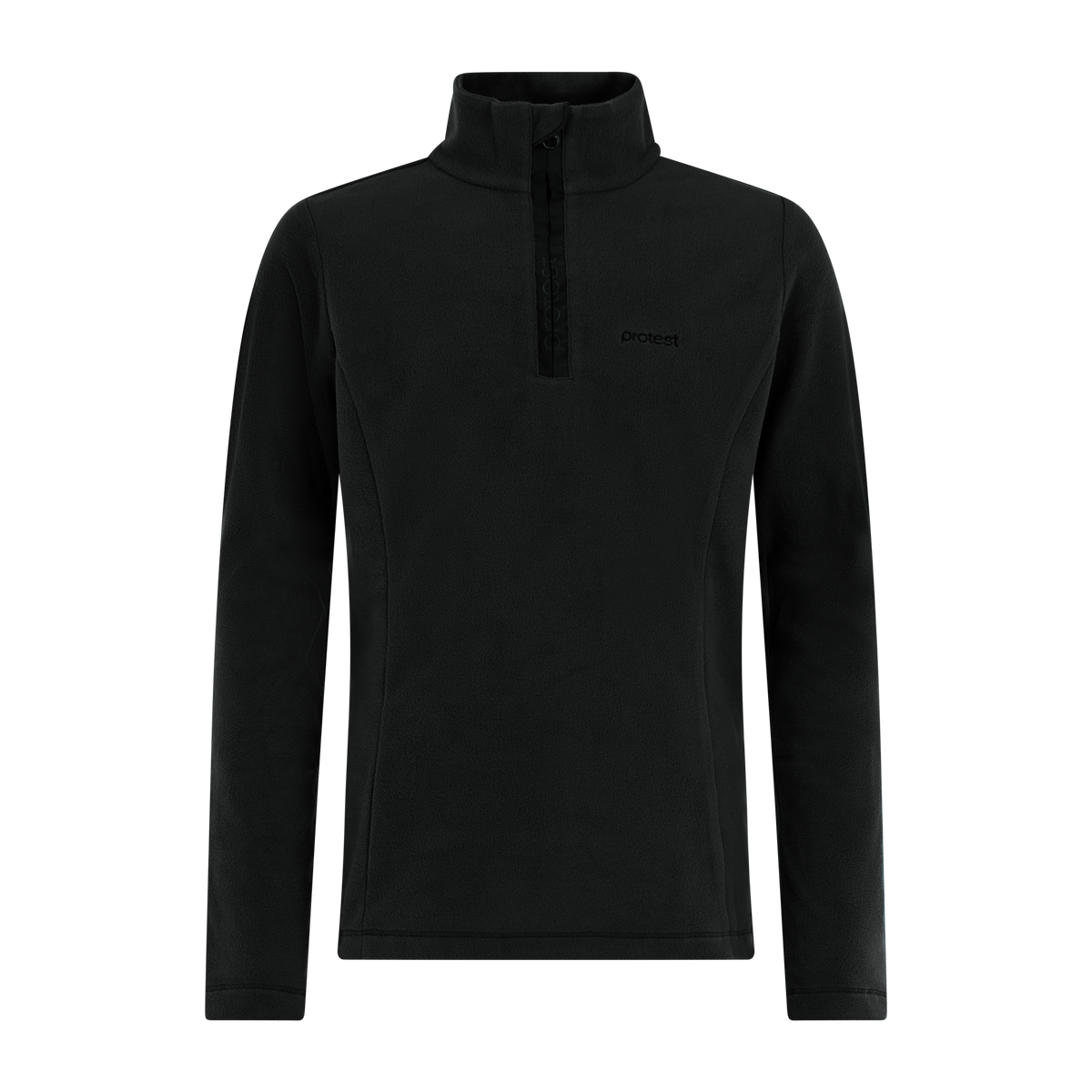 Protest Remutey JR Quarter-Zip Fleece in True Black — front view
