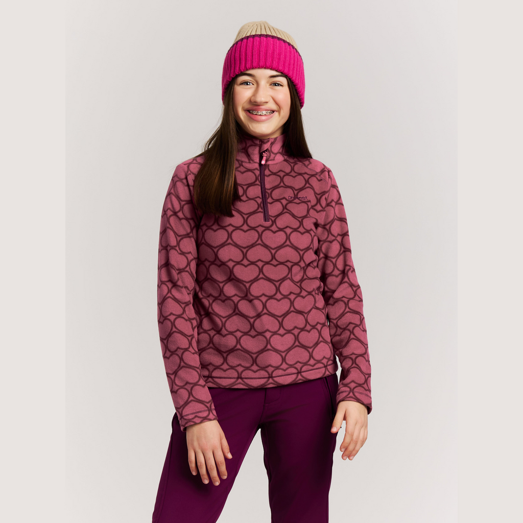 Protest Remissy JR Quarter-Zip Fleece in Rebelpurple — modeled view