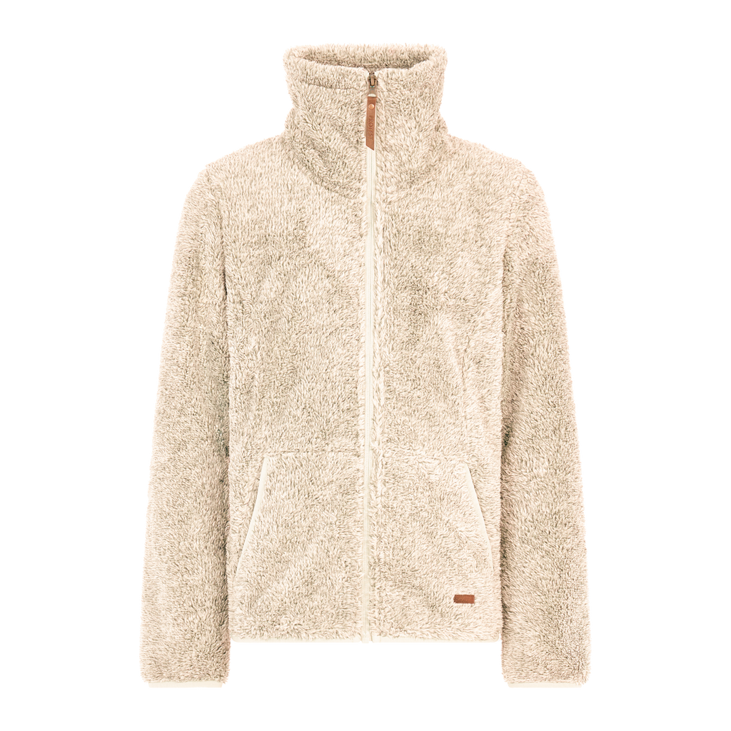 Protest Riri JR Full-Zip Fleece in Kit Offwhite — front view