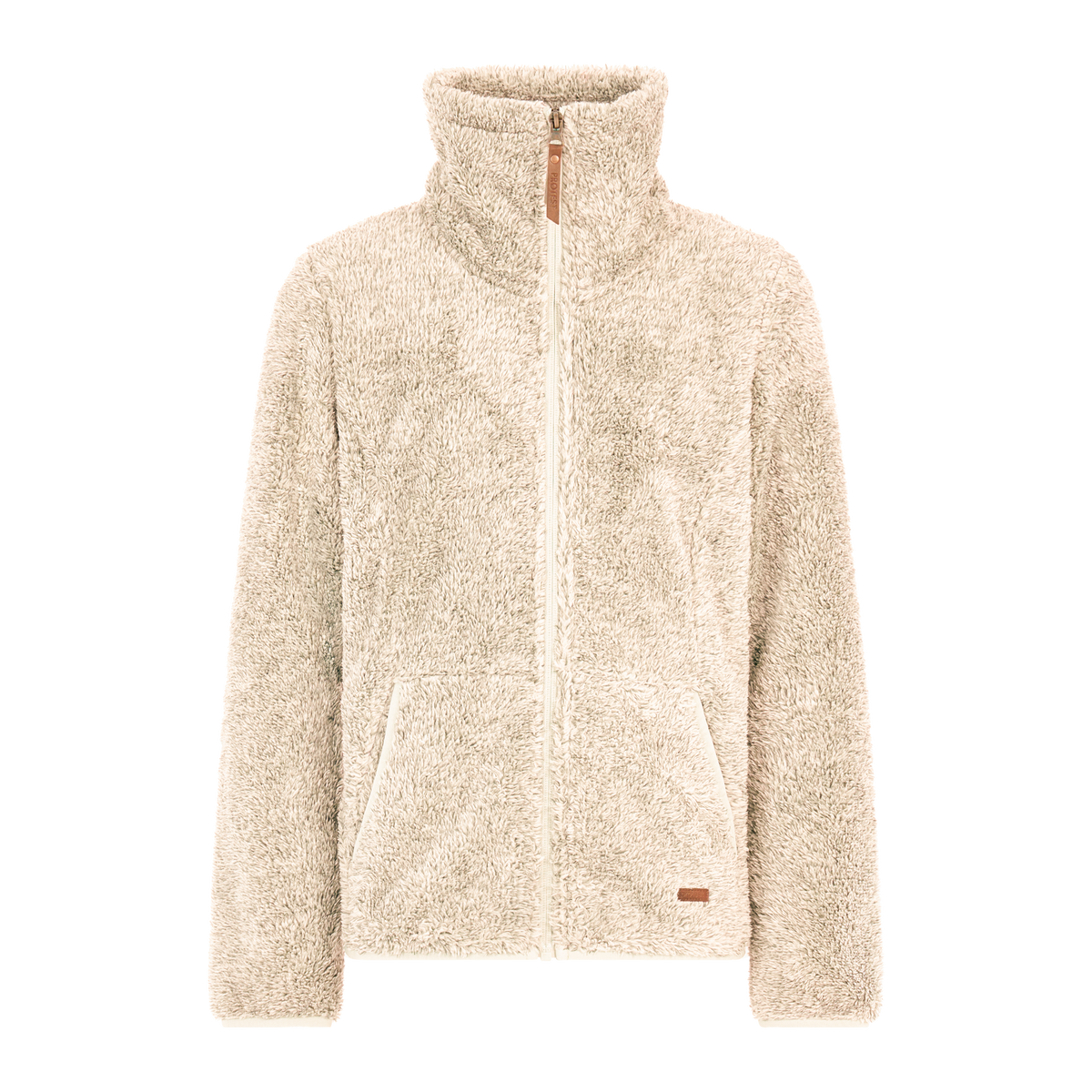 Protest Riri JR Full-Zip Fleece in Kit Offwhite — front view