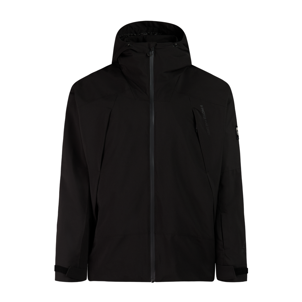 Protest Drifter Men's Snow Jacket in True Black — front view