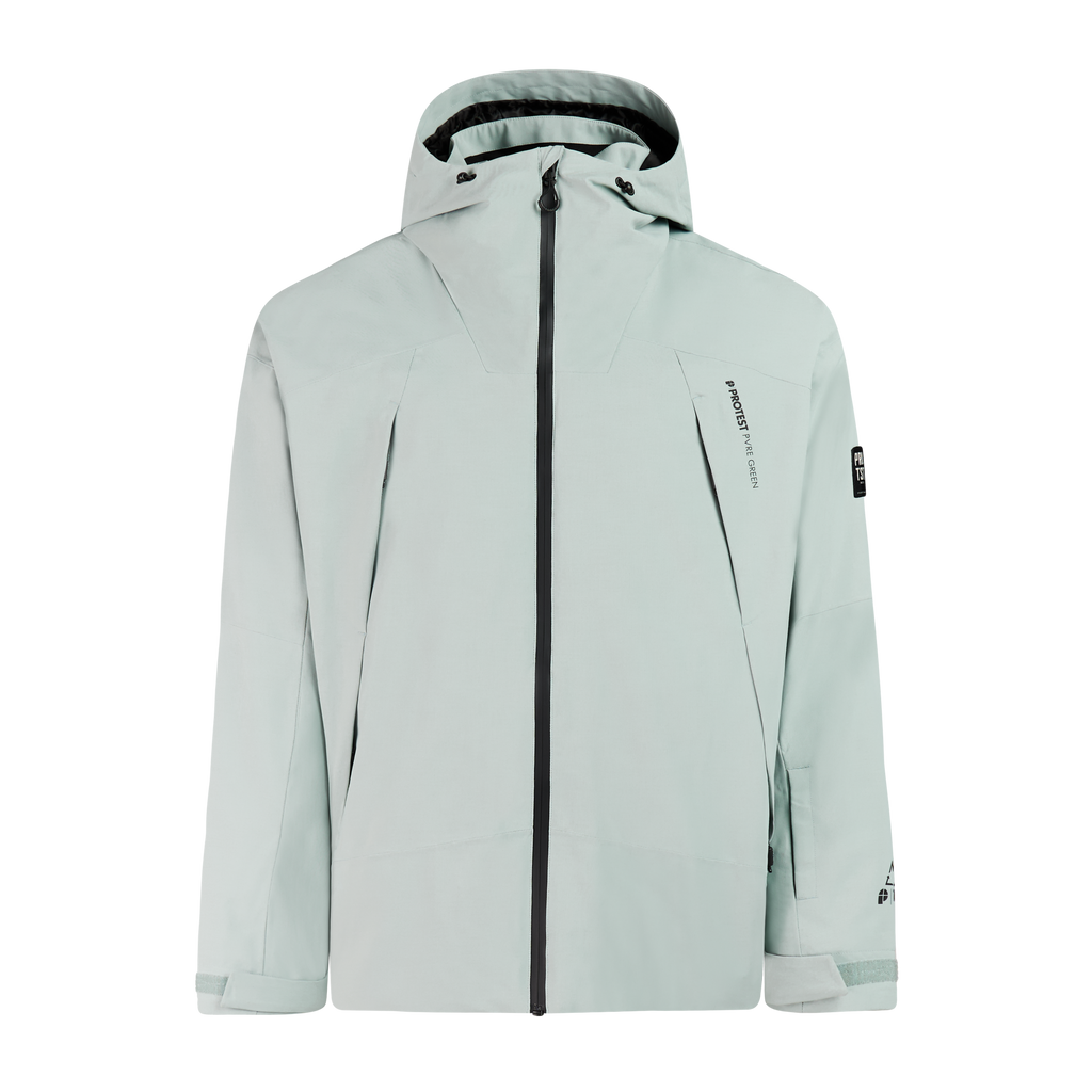 Protest Drifter Men's Snow Jacket in Moonstonegrey — front view